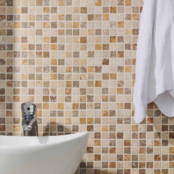 Travertin 2,3x2,3 1er choix Multicolore - Vendu au m2 – Image 2
