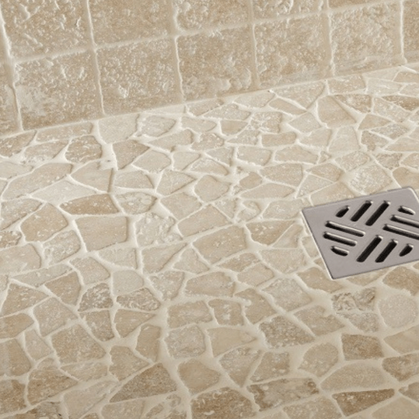 Paladien en travertin beige nuancé - Salle de bain - Mosaïque - Apex Pierre (1)