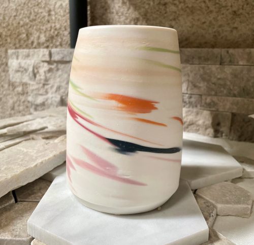 Vase porcelaine marbrée
