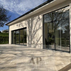 Travertin Chevron 1er Choix Clair 1,2cm – Vendu au m2