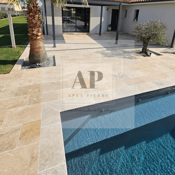 Apex Pierre, carrelage en travertin Clair Nuancé premier choix rectangulaire