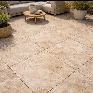 Travertin 60x60x3cm 1er Choix Clair Nuancé – Vendu au m2